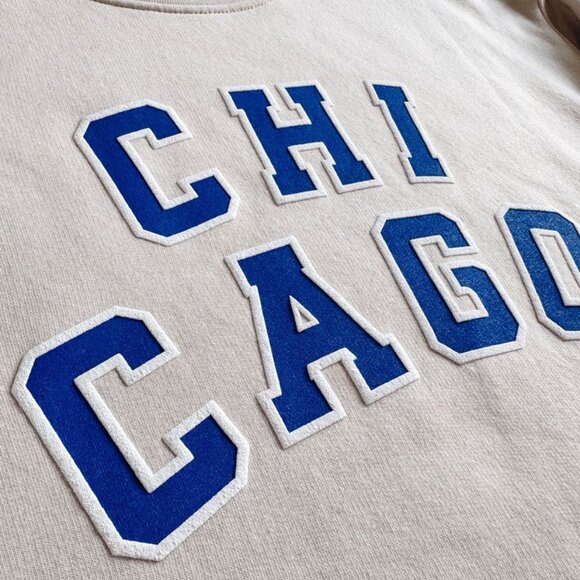 Alice & Wonder Chicago Varsity Sweatshirt - Chicago Cubs - Ivory / Blue - Medium - Picture 5 of 8